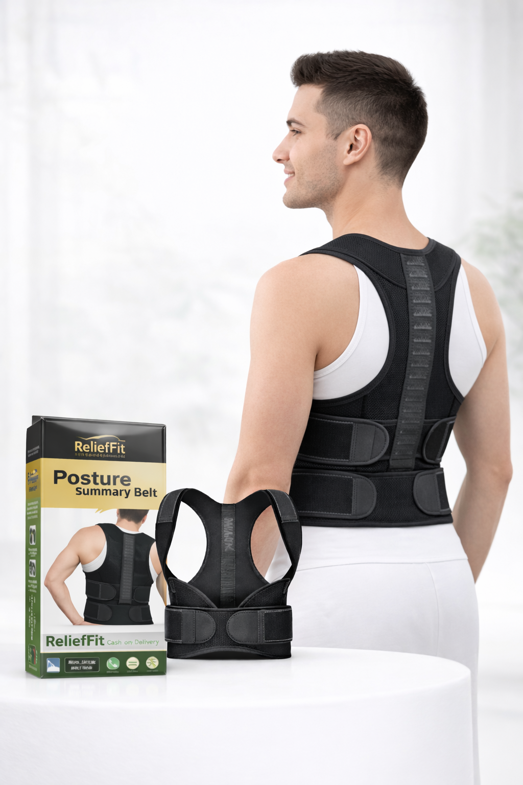 ReliefFit Posture Support Belt – Adjustable Posture Corrector for Men & Women